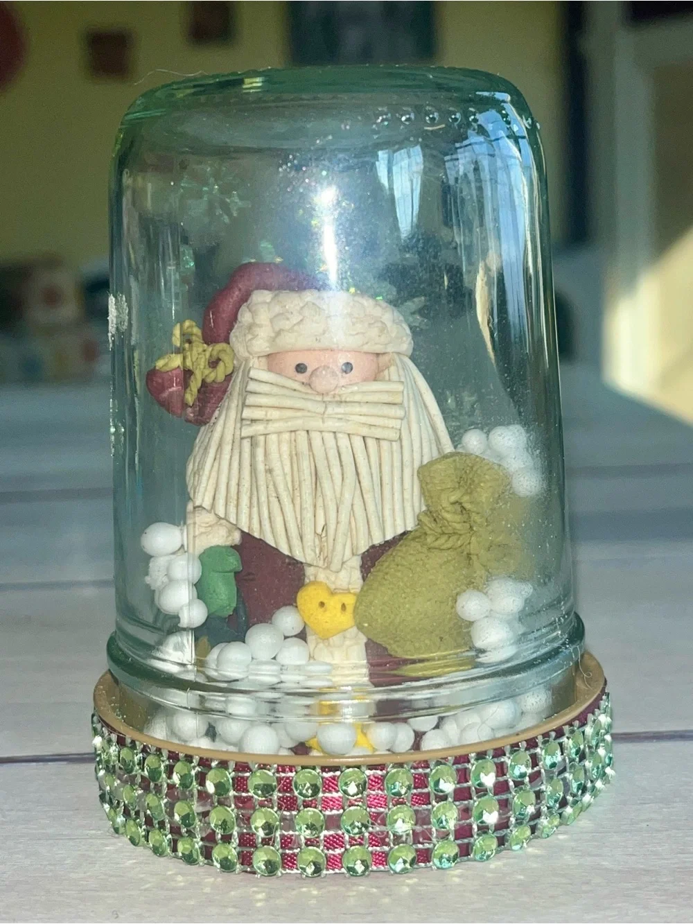 Set of Handmade Santa & Frosty Table or Mantle Christmas Decor